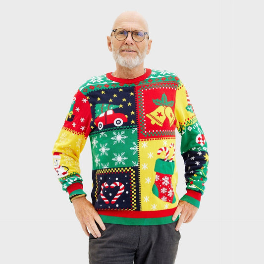 WW | Der Patchwork Weihnachts-Pullover - Herren