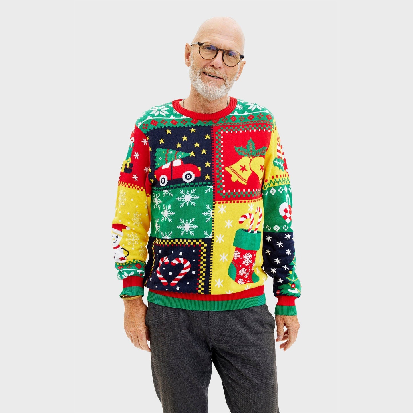 WW | Der Patchwork Weihnachts-Pullover - Herren