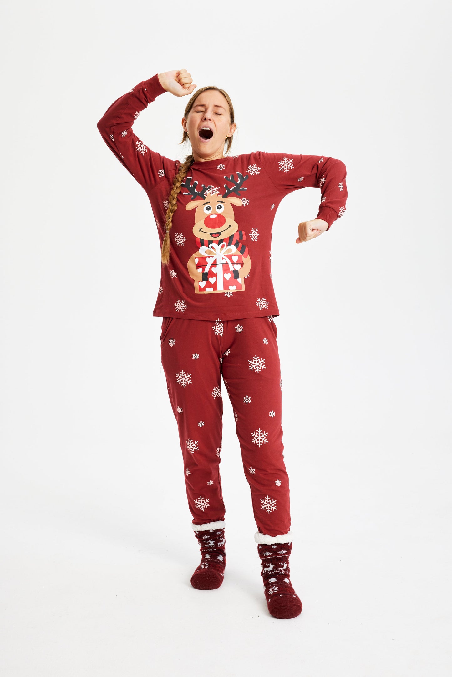 WW | Rudolfs Süßes Weihnachts-Pyjama Rot - Damen