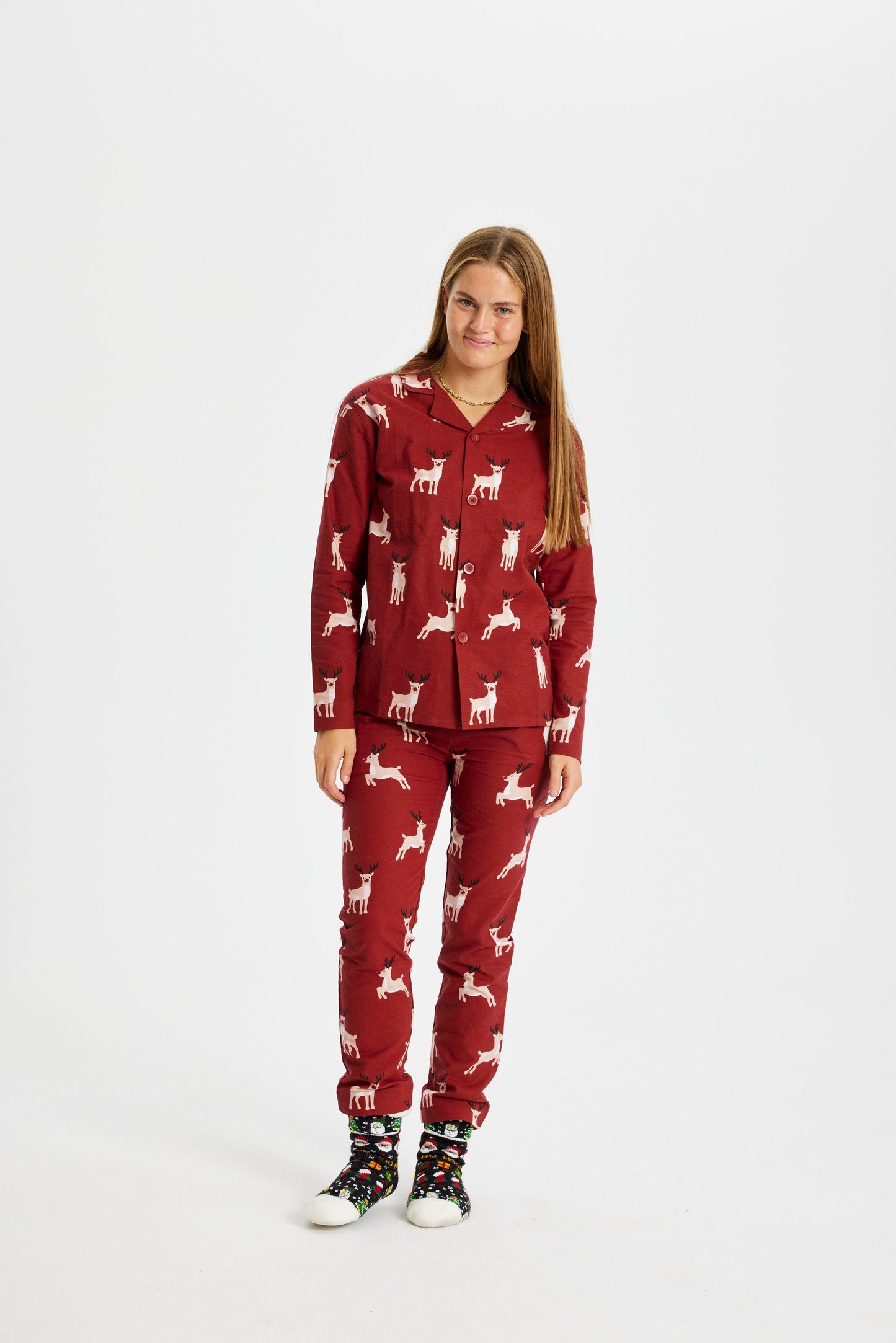 WW | Rentier Weihnachts-Pyjama Flanell - Damen