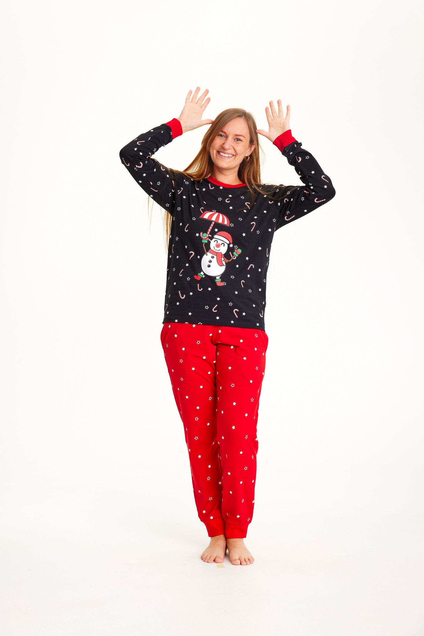 WW | Flugender Schneemann Weihnachts-Pyjama - Damen
