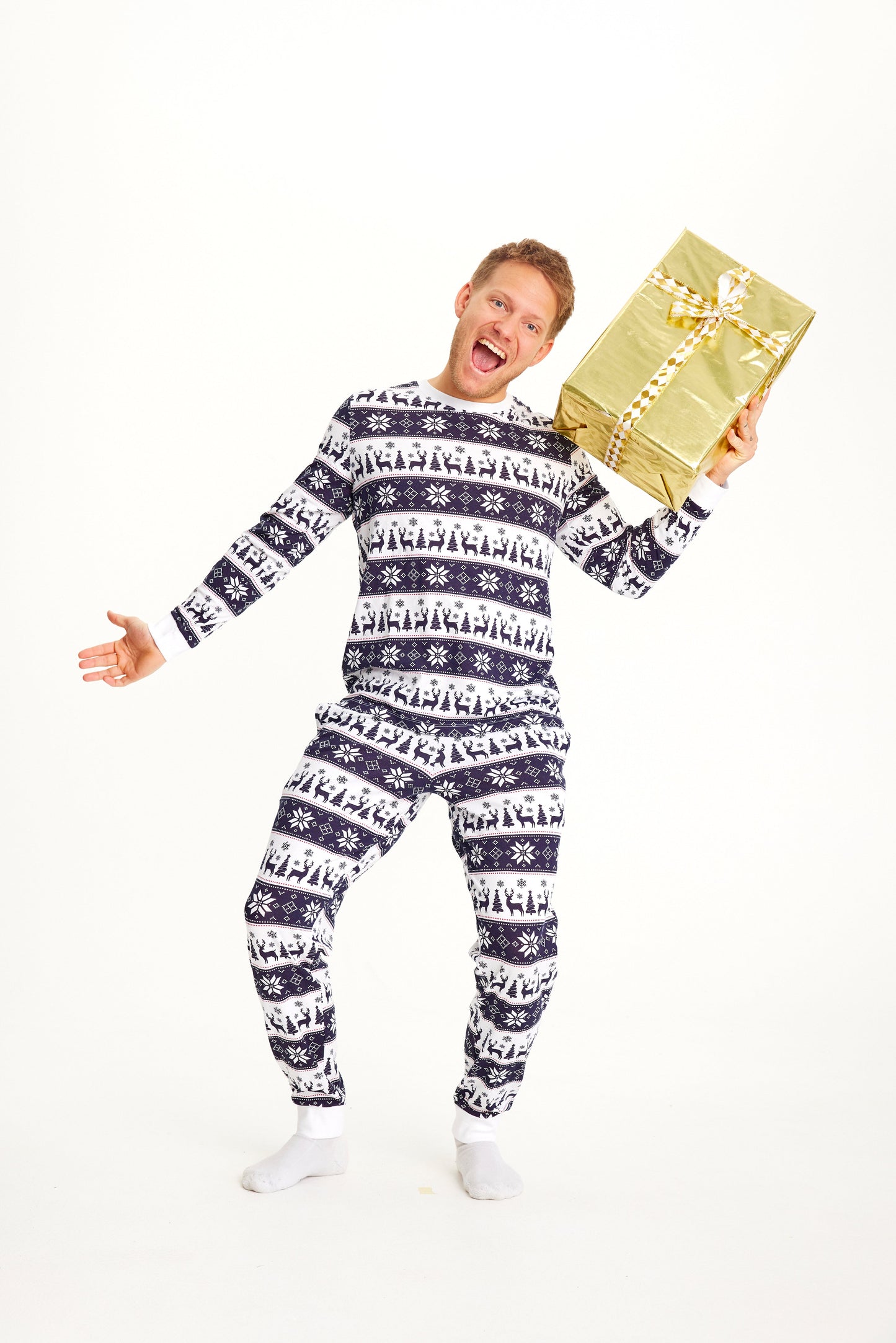 WW | Rentier Weihnachts-Pyjama Navy - Herren