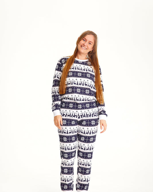 WW | Rentier Weihnachten-Pyjama Navy - Damen