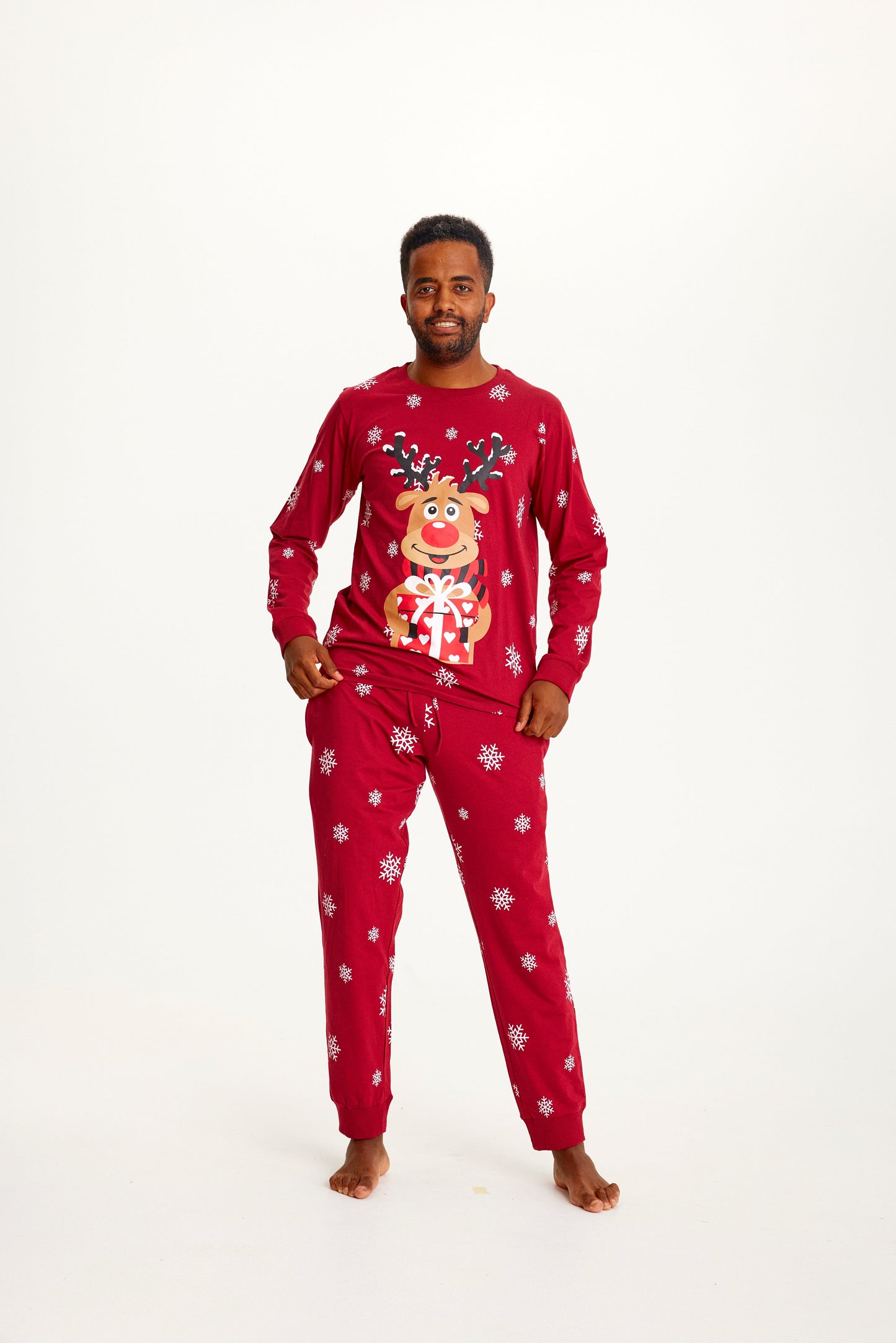 WW | Rudolfs süßer Weihnachts-Pyjama Rot - Herren