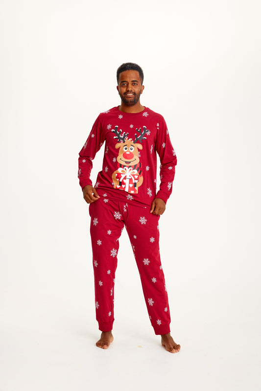 WW | Rudolfs süßer Weihnachts-Pyjama Rot - Herren