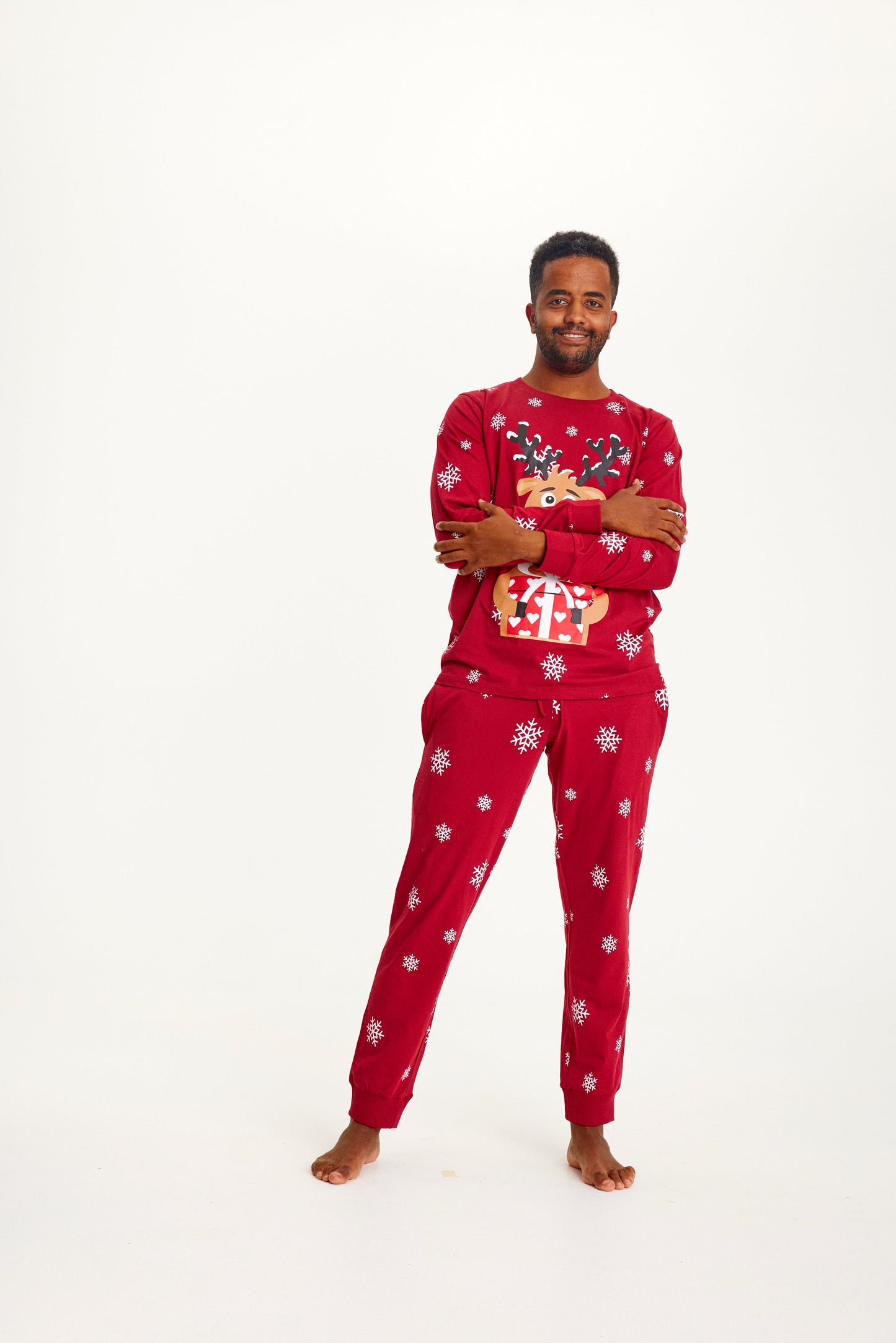 WW | Rudolfs süßer Weihnachts-Pyjama Rot - Herren