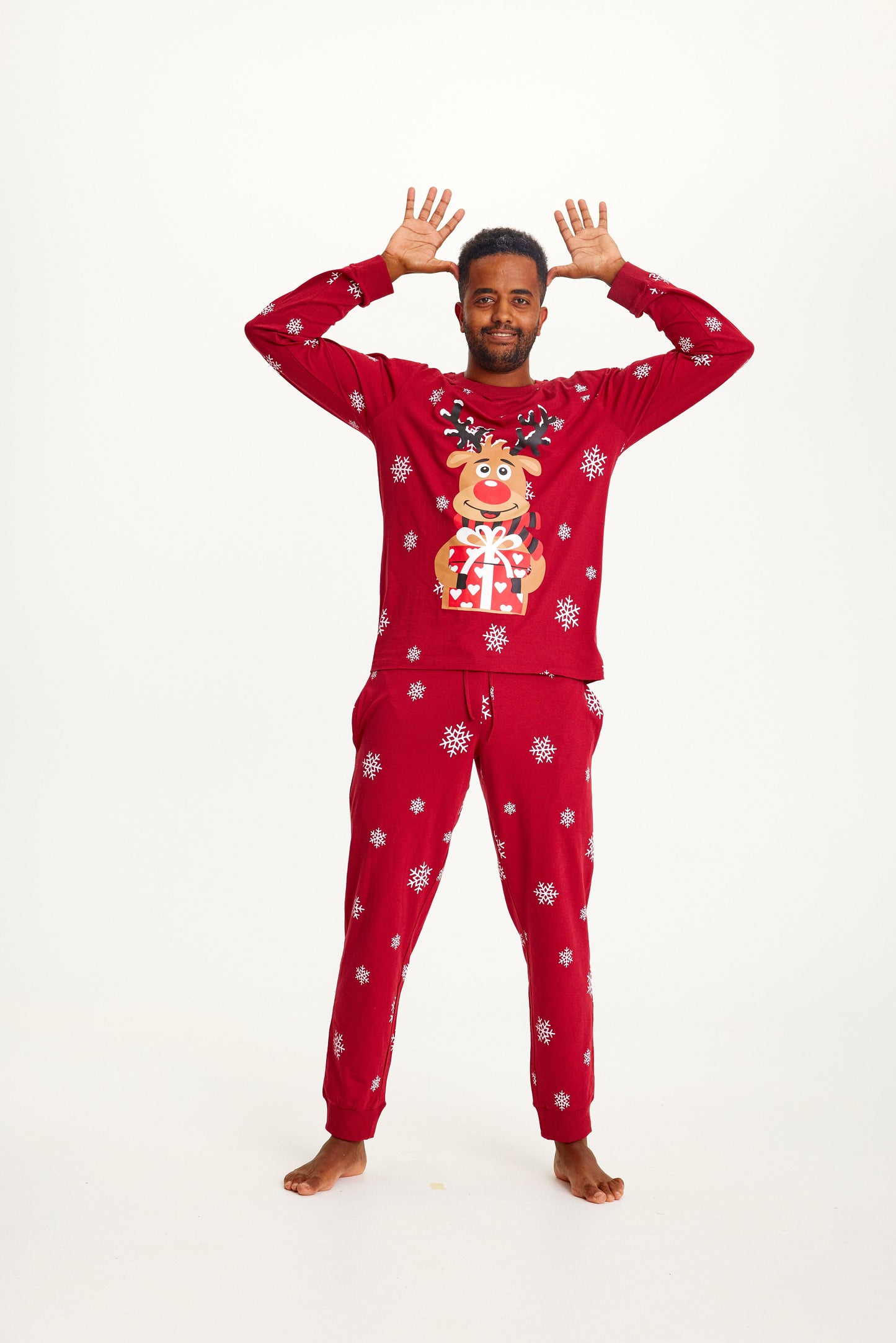 WW | Rudolfs süßer Weihnachts-Pyjama Rot - Herren