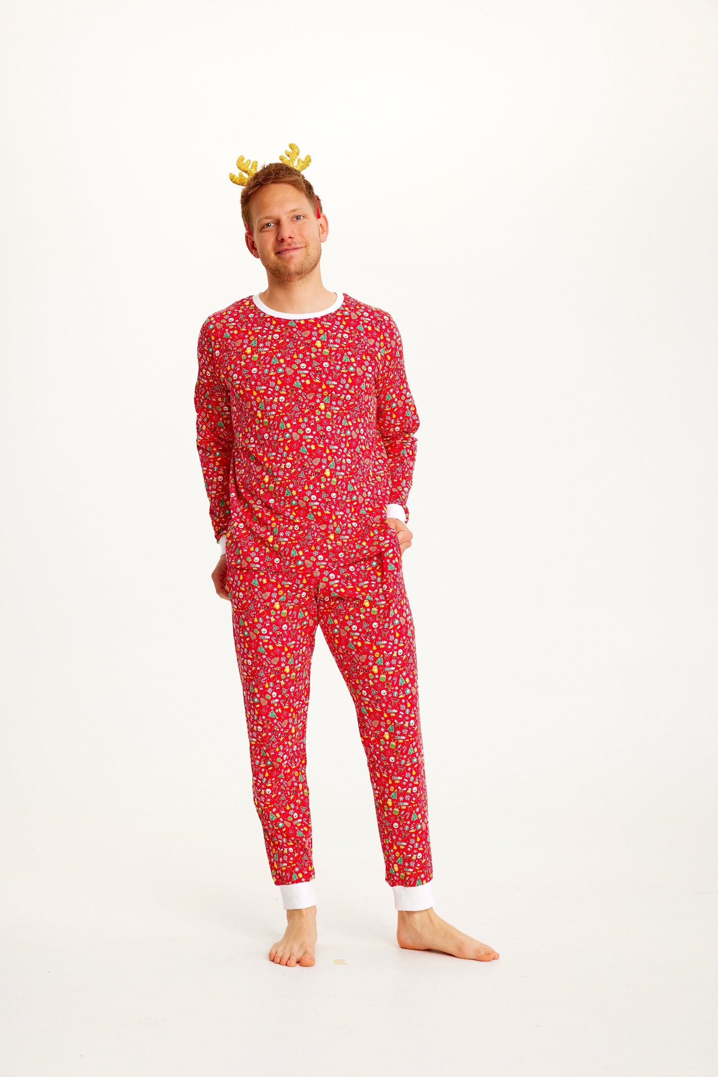 WW | Verrückte Weihnachts-Pyjama Rot - Herren