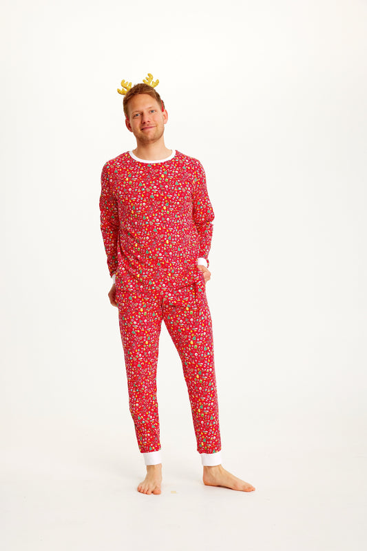 WW | Verrückte Weihnachts-Pyjama Rot - Herren