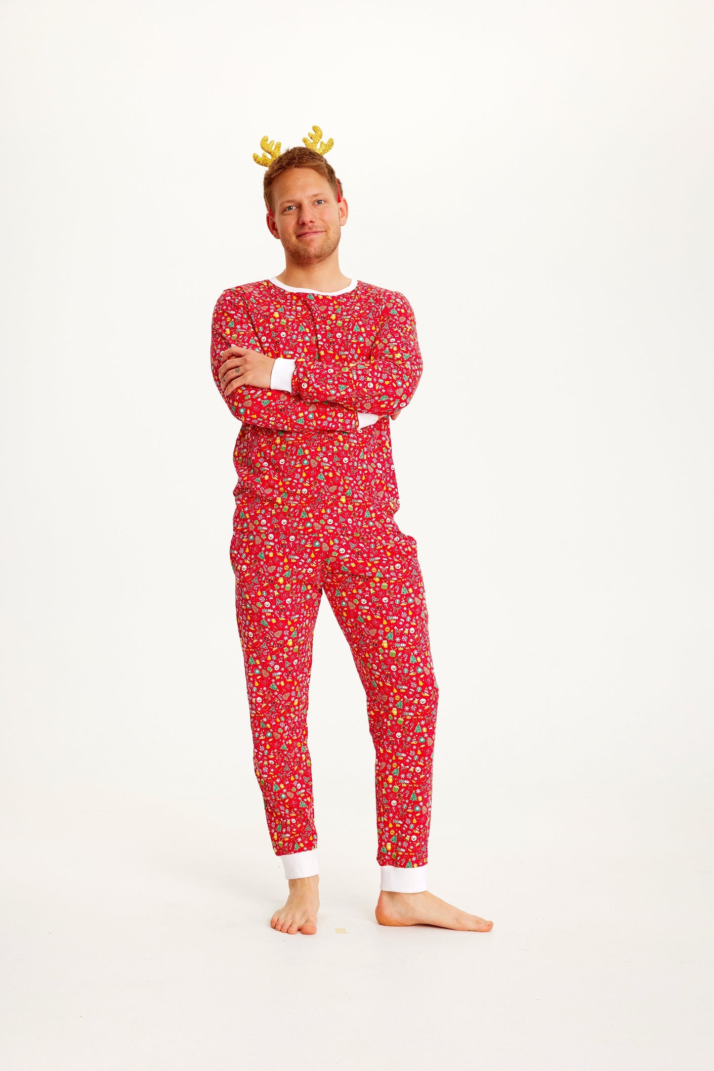 WW | Verrückte Weihnachts-Pyjama Rot - Herren