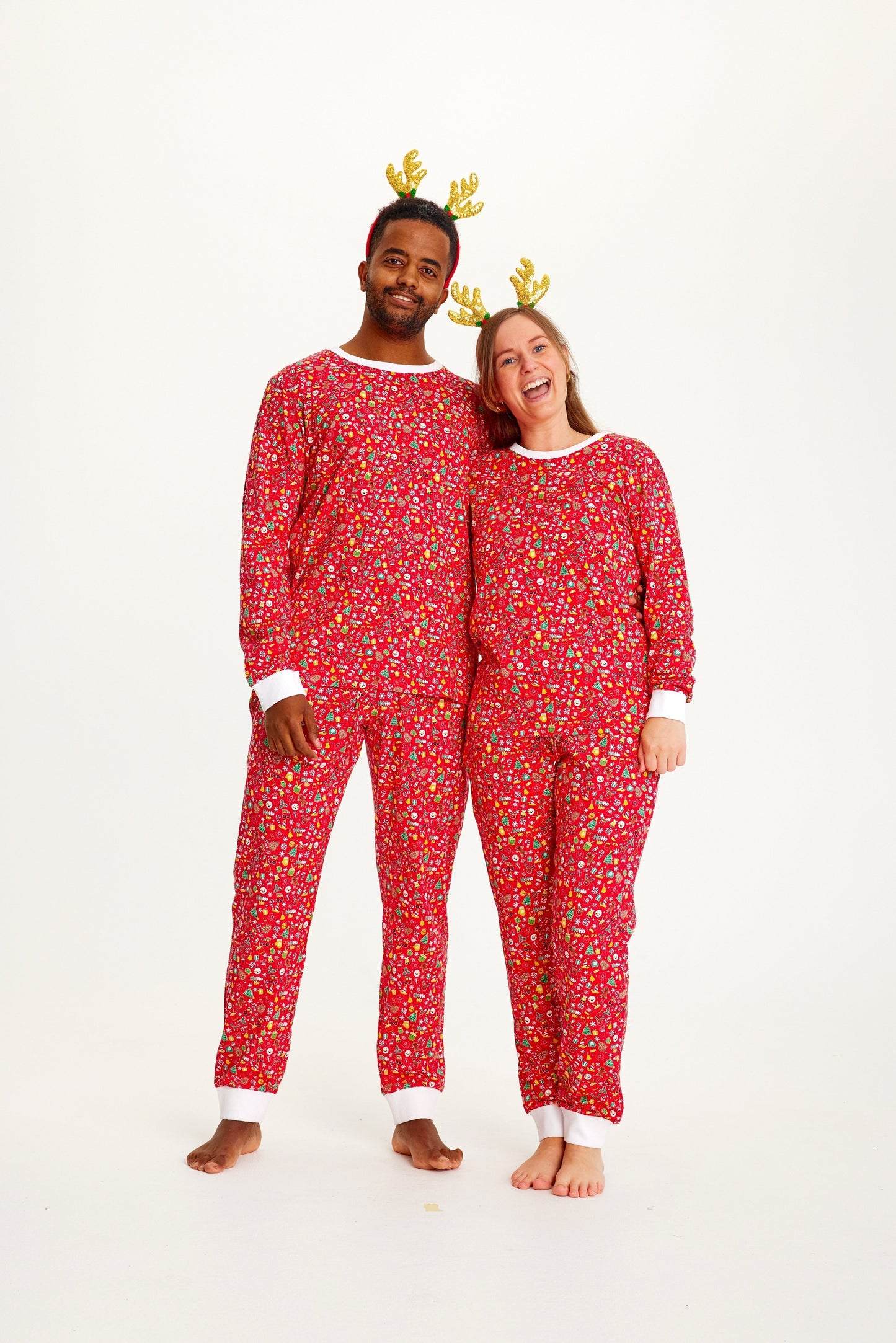 WW | Verrückte Weihnachten Pyjama Rot - Damen