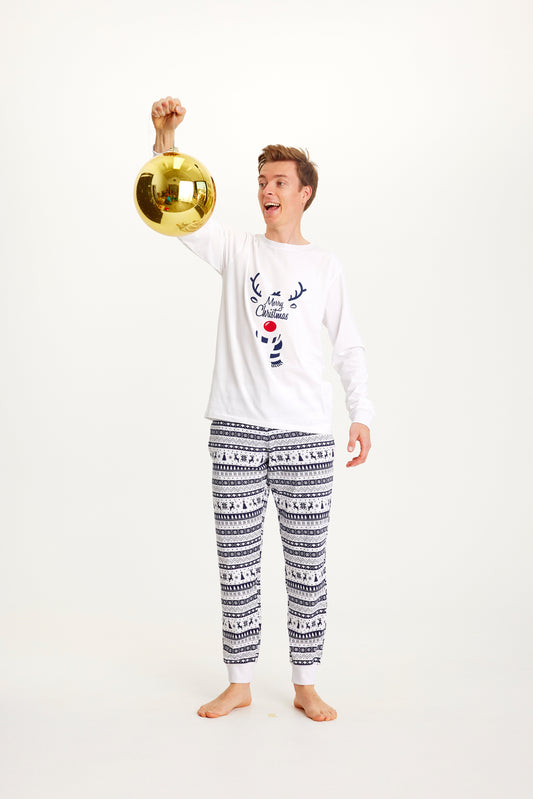 WW | Süßer Weihnachts-Pyjama Blau - Herren