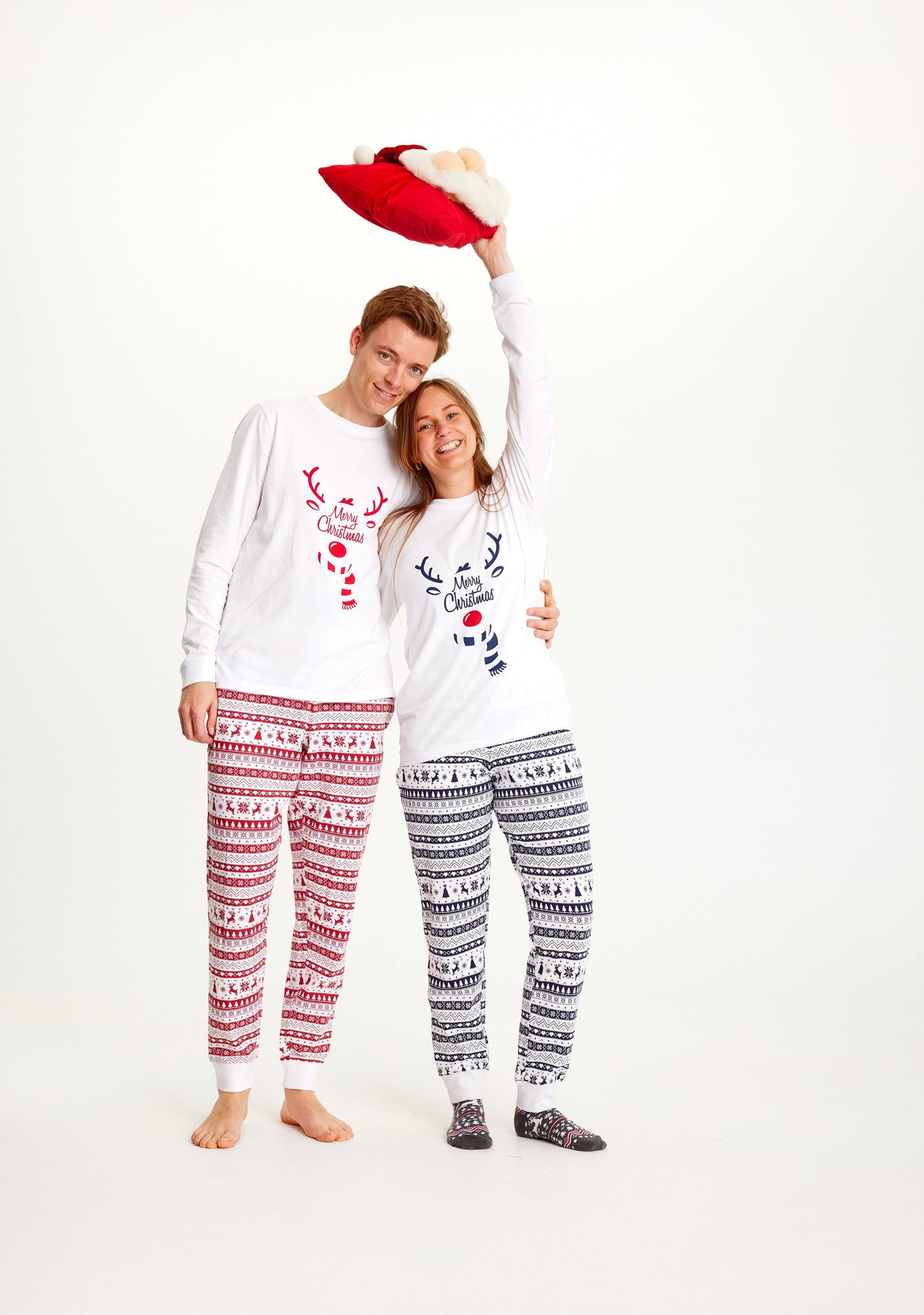 WW | Süßer Weihnachts-Pyjama Blau - Herren