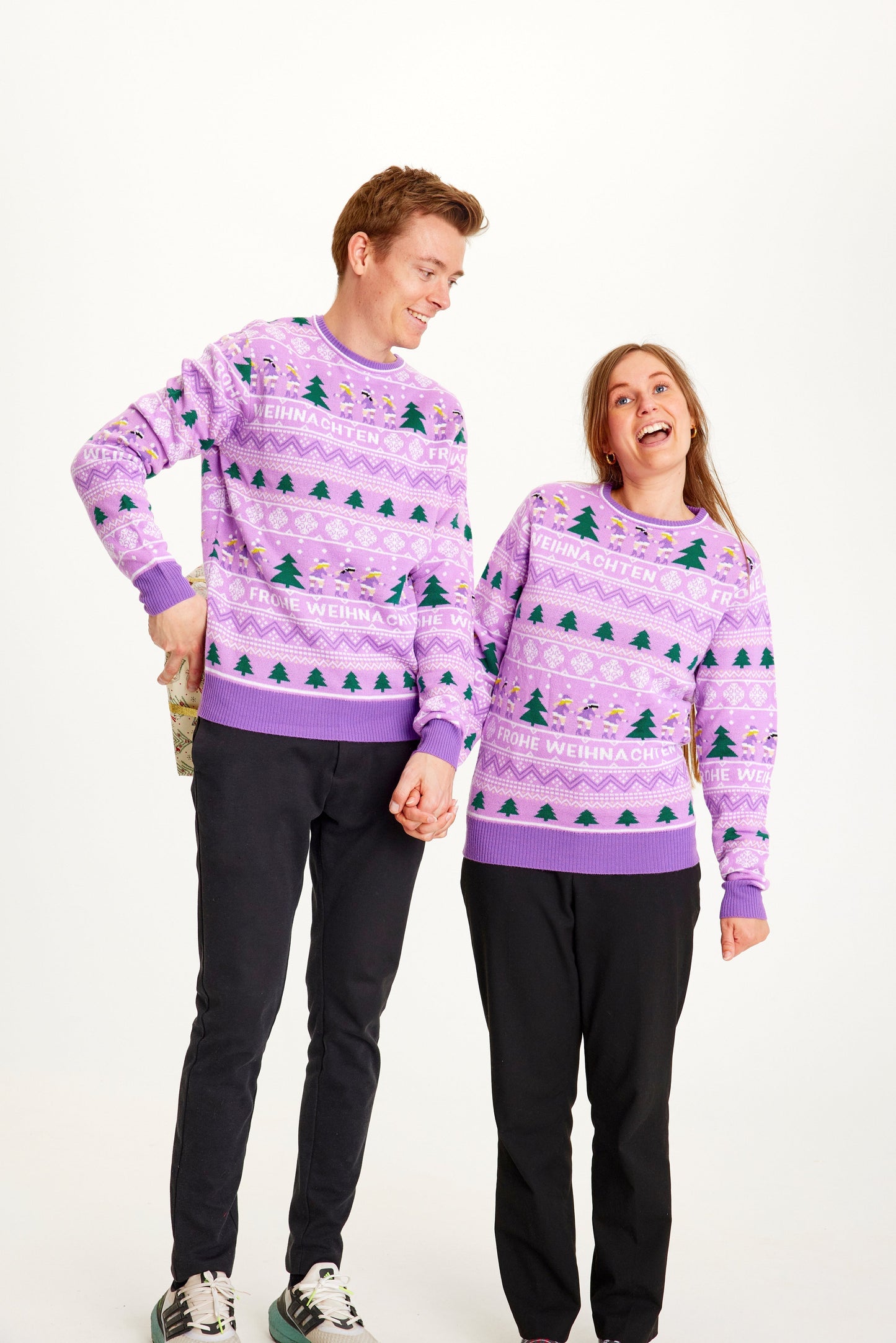 WW | Frohe Weihnachten Weihnachtspullover Lila - Damen