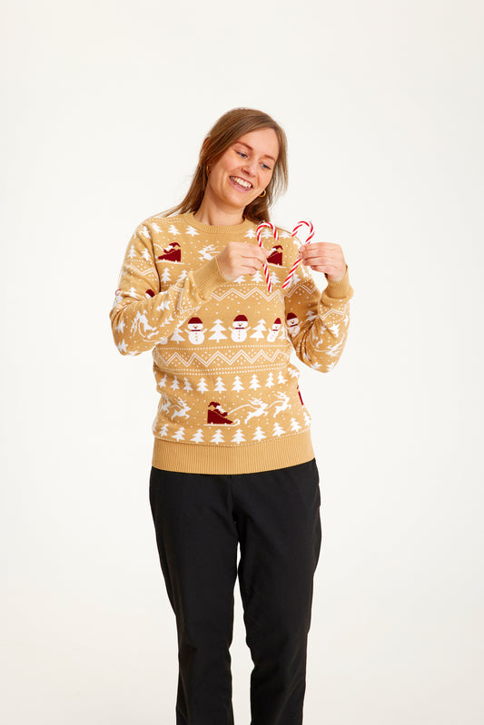 WW | Der stilvolle Weihnachtspullover Beige - Damen