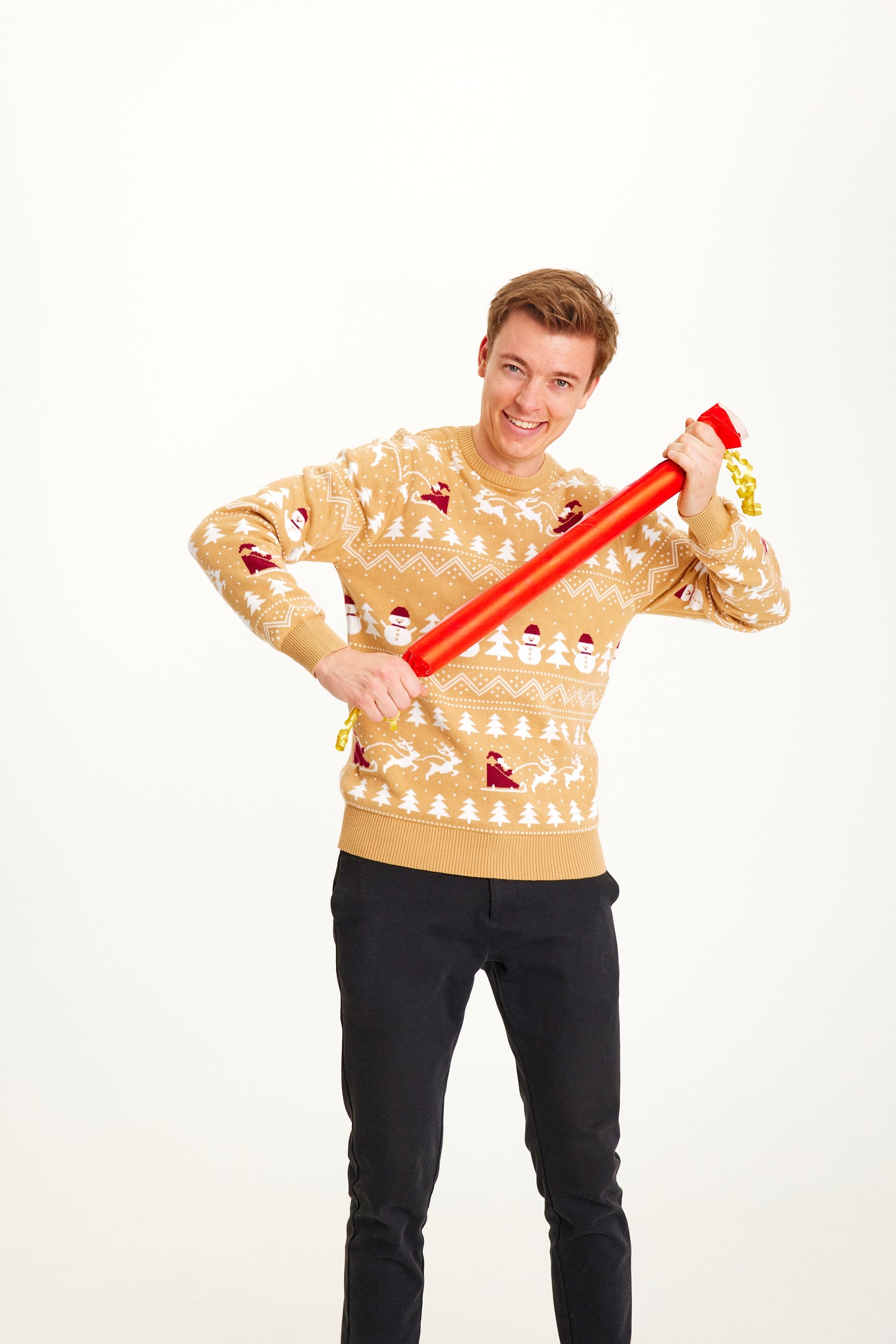 WW | Der stilvolle Weihnachtspullover Beige - Herren