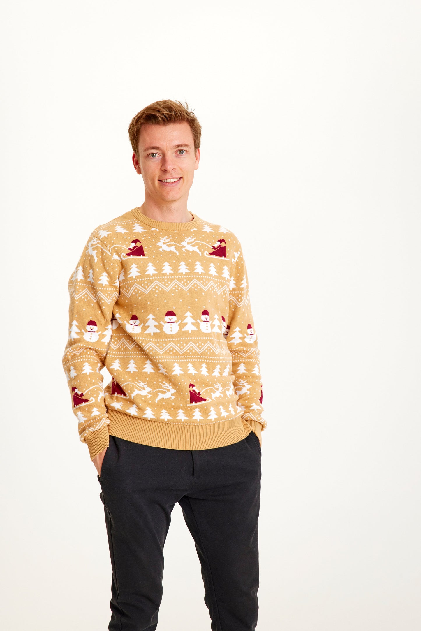 WW | Der stilvolle Weihnachtspullover Beige - Herren