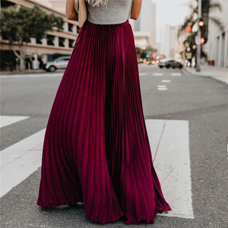WW | Long Solid Pleated