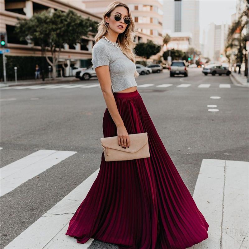 WW | Long Solid Pleated