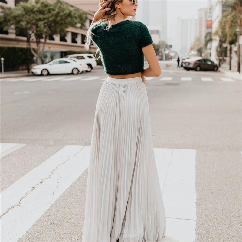 WW | Long Solid Pleated