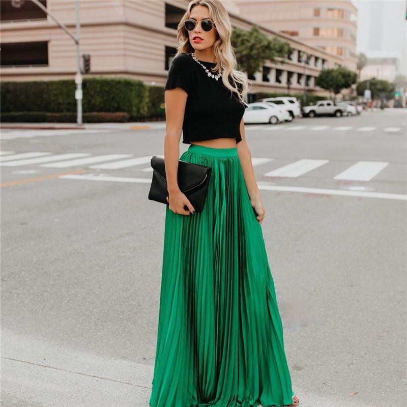 WW | Long Solid Pleated