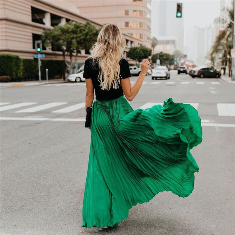 WW | Long Solid Pleated