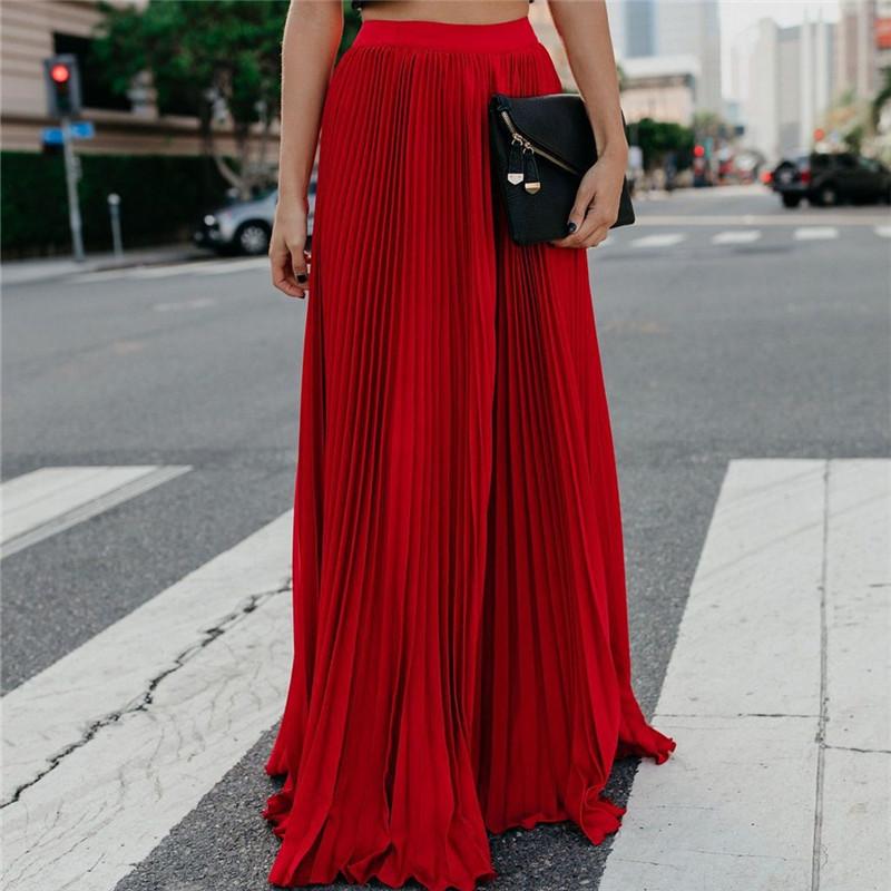 WW | Long Solid Pleated