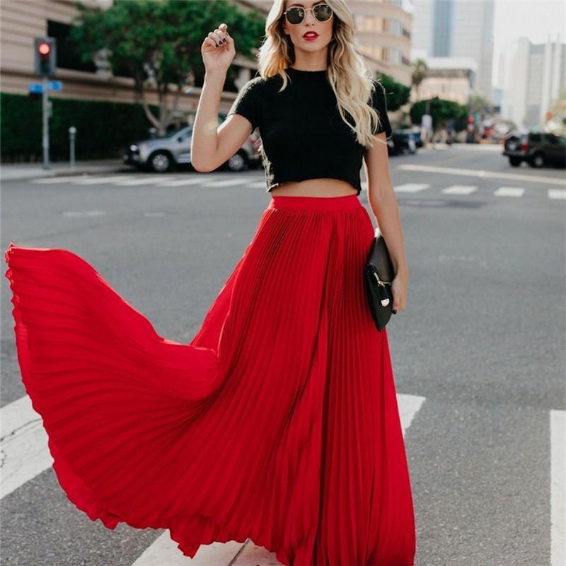 WW | Long Solid Pleated