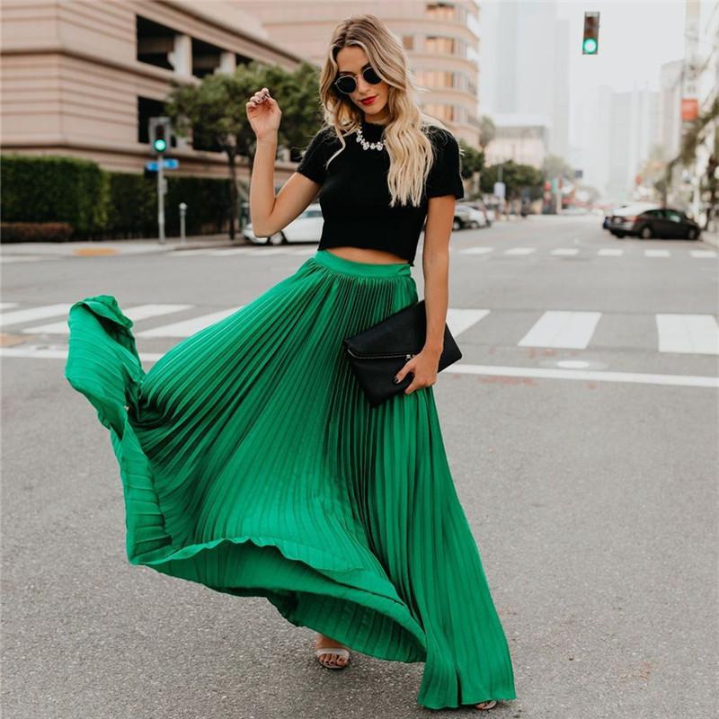 WW | Long Solid Pleated