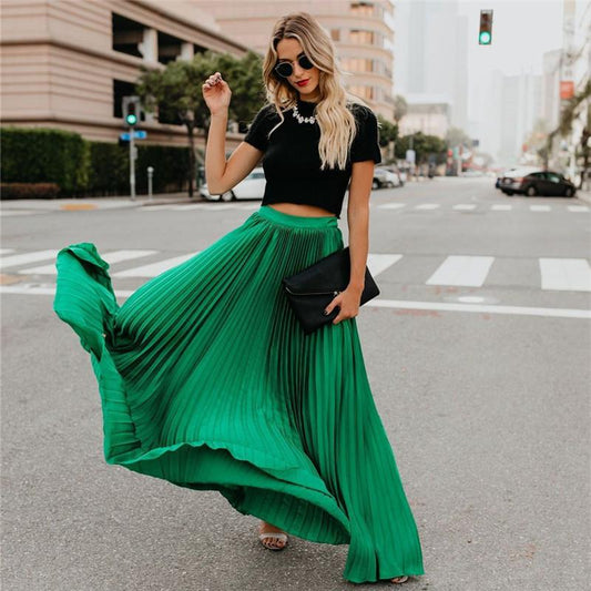 WW | Long Solid Pleated