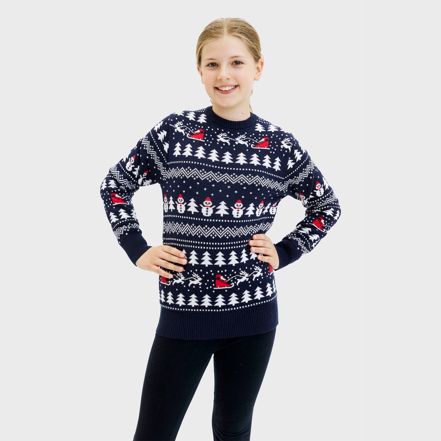 WW | The Stylish Christmas Sweater Navy - Kids