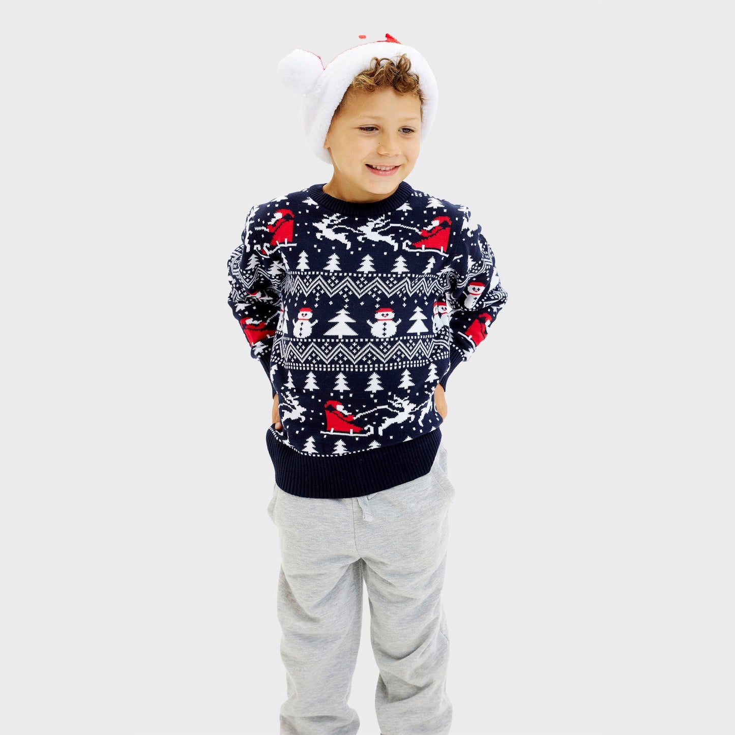 WW | The Stylish Christmas Sweater Navy - Kids