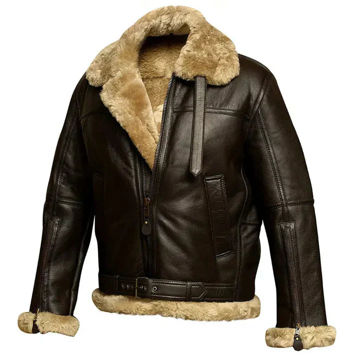 WW | Bequeme Lederjacke im Bomberstil für Herren ideal für alle Jahreszeiten