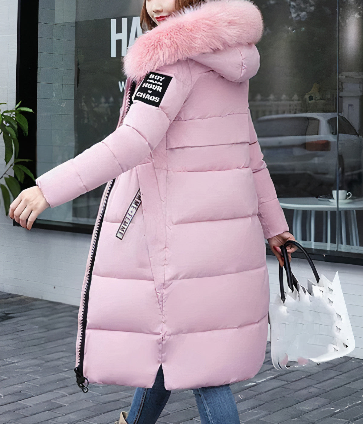 WW | Long Coat with Fur Collar