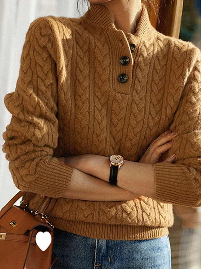 WW | Women's Cable Knit Button-Up Sweater