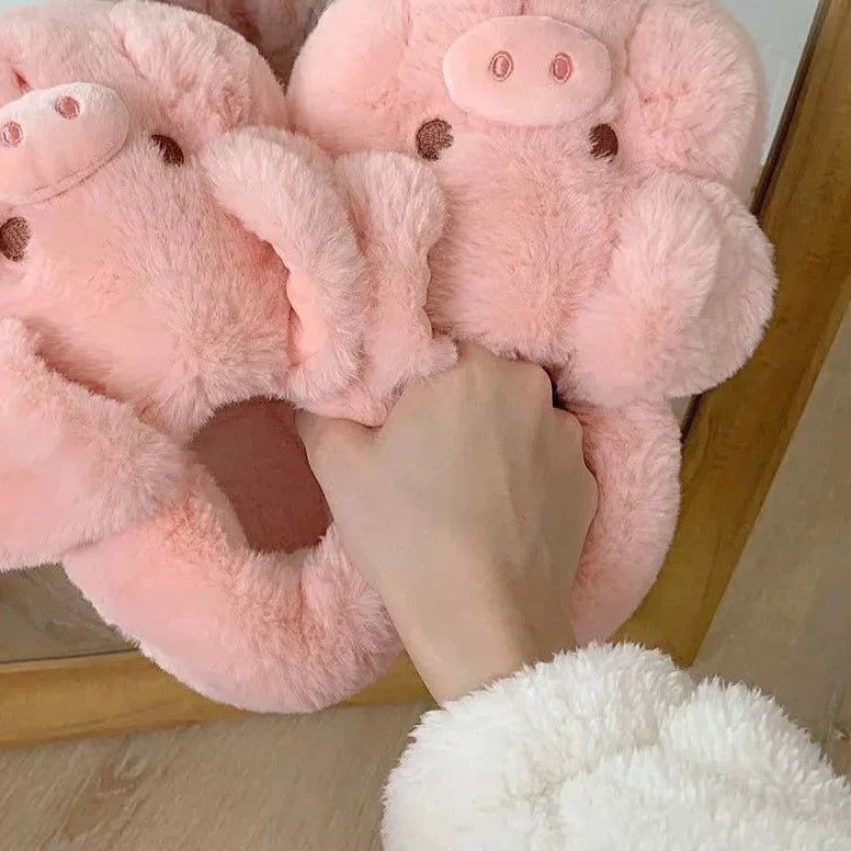 WW | Flauschige Schwein Hausschuhe