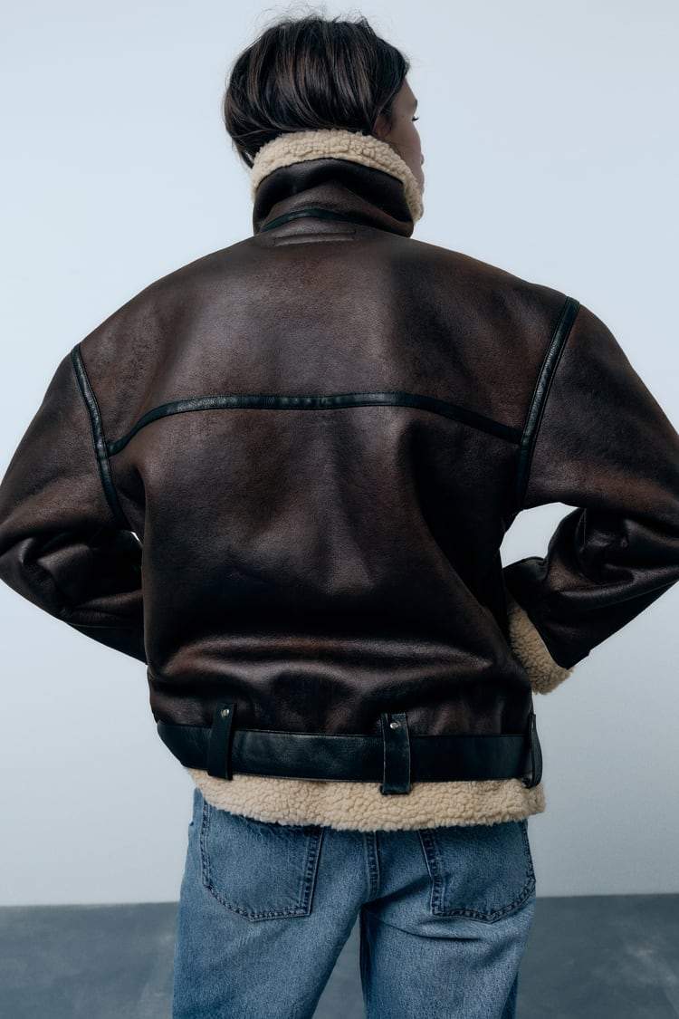 WW | Jacke mit Revers aus Kunstmaterial