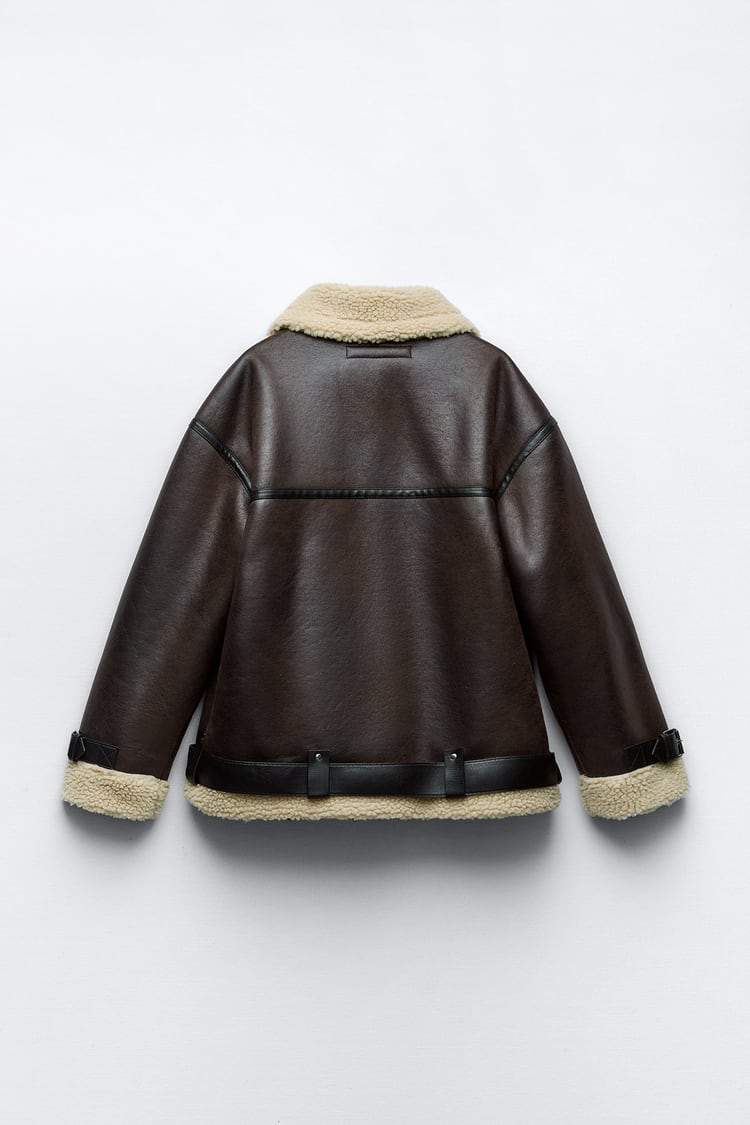 WW | Jacke mit Revers aus Kunstmaterial