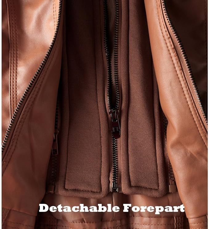 WW | Leather Jacket - With Hood - Slim Fit - Versatile & Stylish