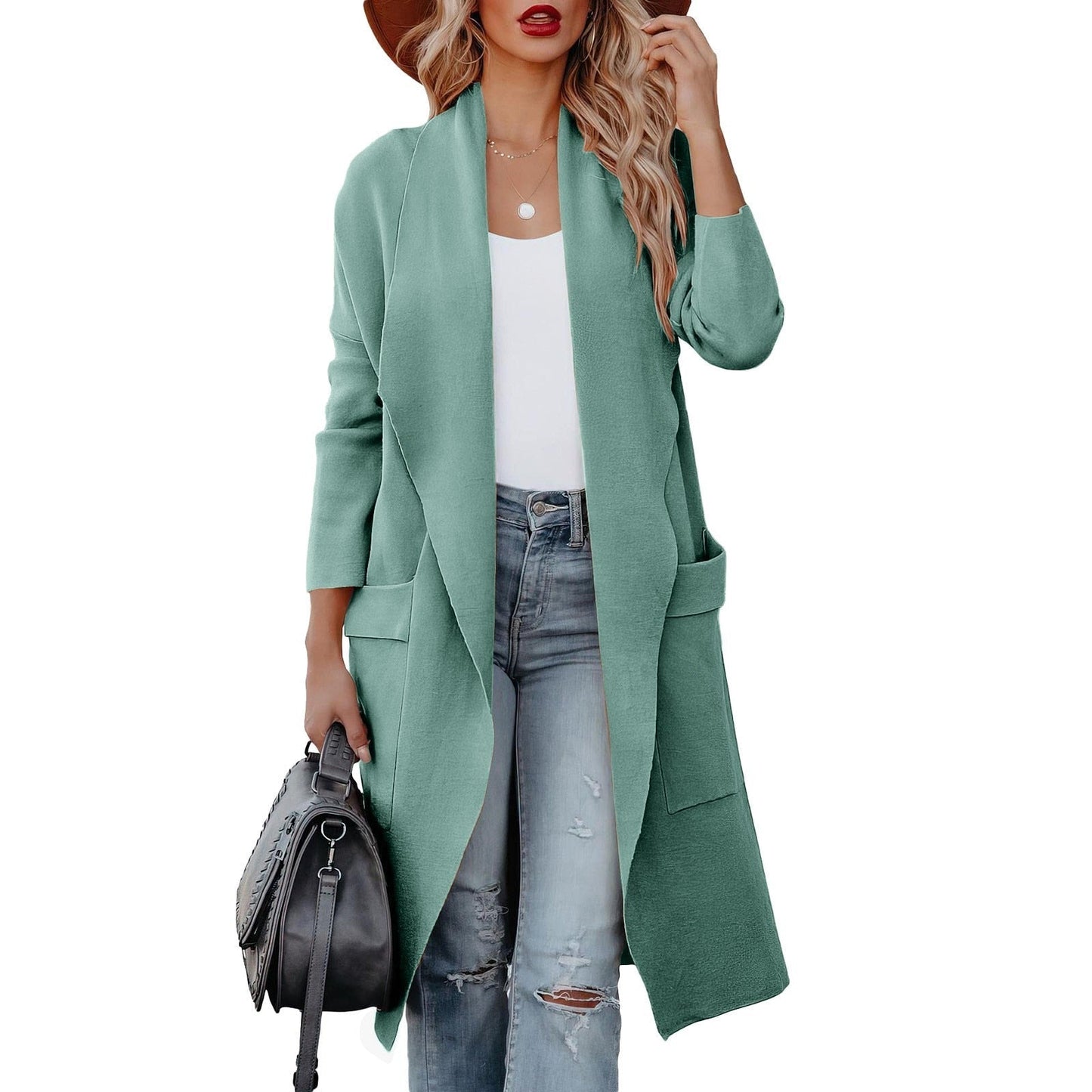 WW | Elegant Knit Winter Suede Coat