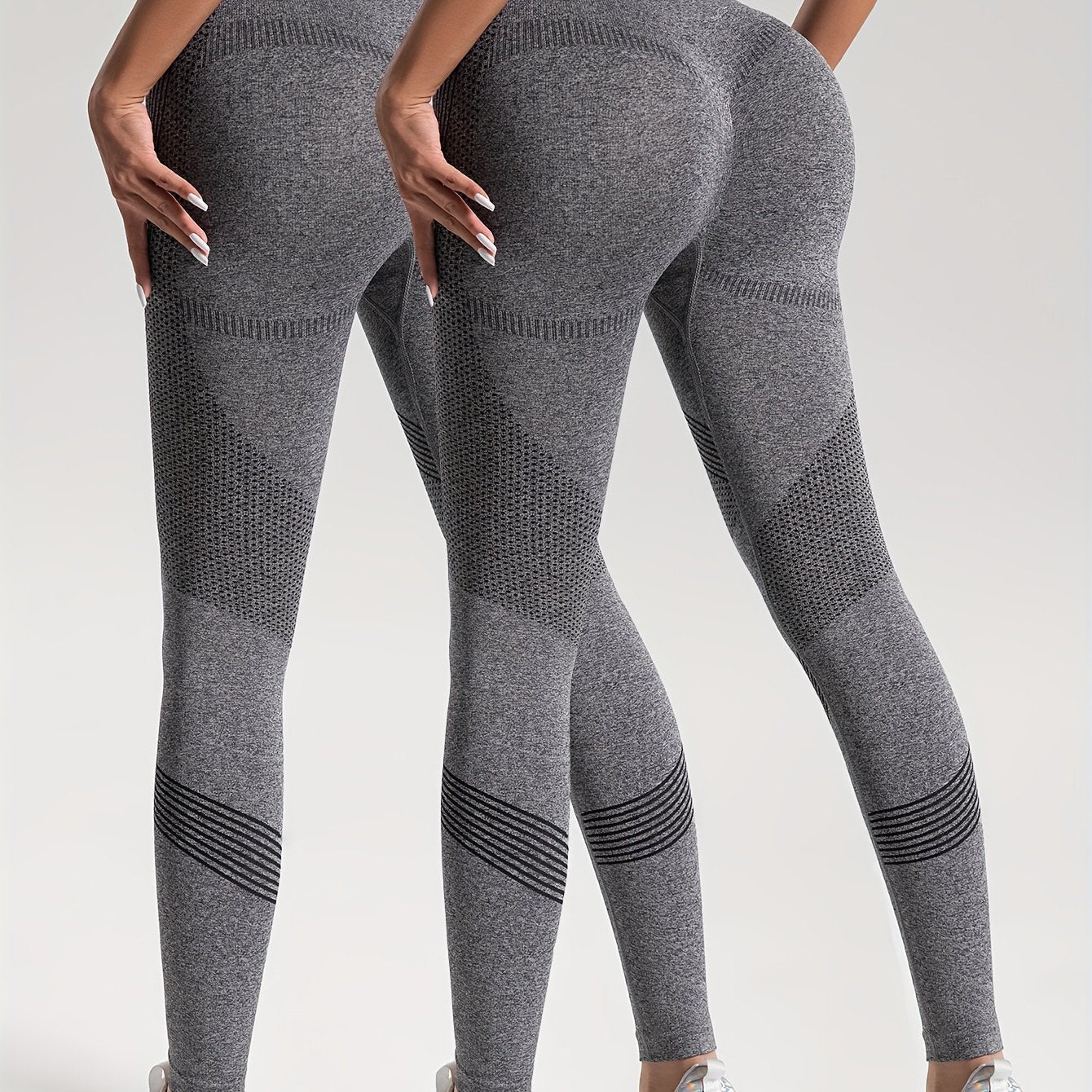 WW | Eleganz Set aus 2 Gepunkteten Fitness-Leggings für Stilvolle Workouts