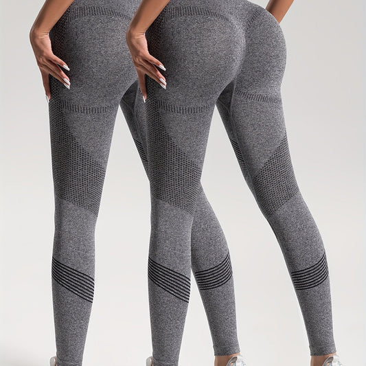 WW | Eleganz Set aus 2 Gepunkteten Fitness-Leggings für Stilvolle Workouts