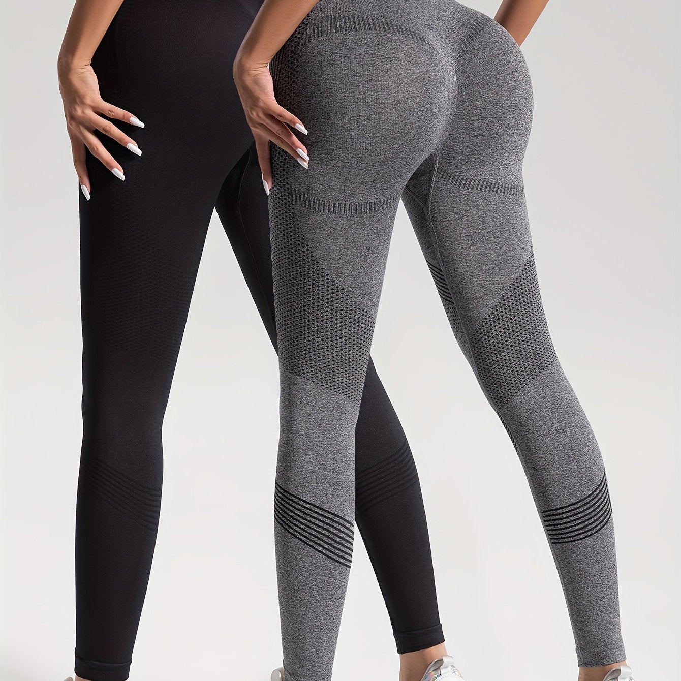 WW | Eleganz Set aus 2 Gepunkteten Fitness-Leggings für Stilvolle Workouts