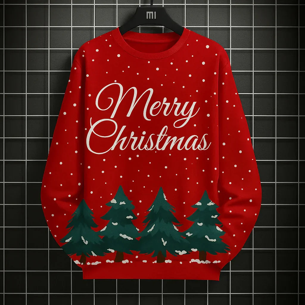 WW | Herren Sweatshirt - Bequem, Gestrickt & Mit Einzigartigem 3D Weihnachtsdruck