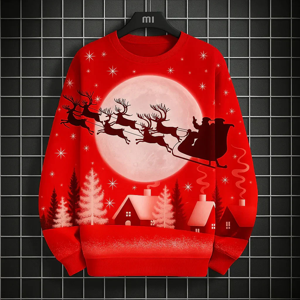 WW | Herren Sweatshirt - Bequem, Gestrickt & Mit Einzigartigem 3D Weihnachtsdruck