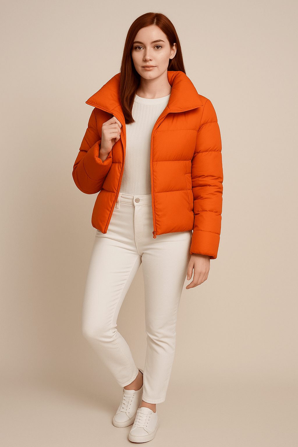 WW | Winter coat with stand-up collar and zipper