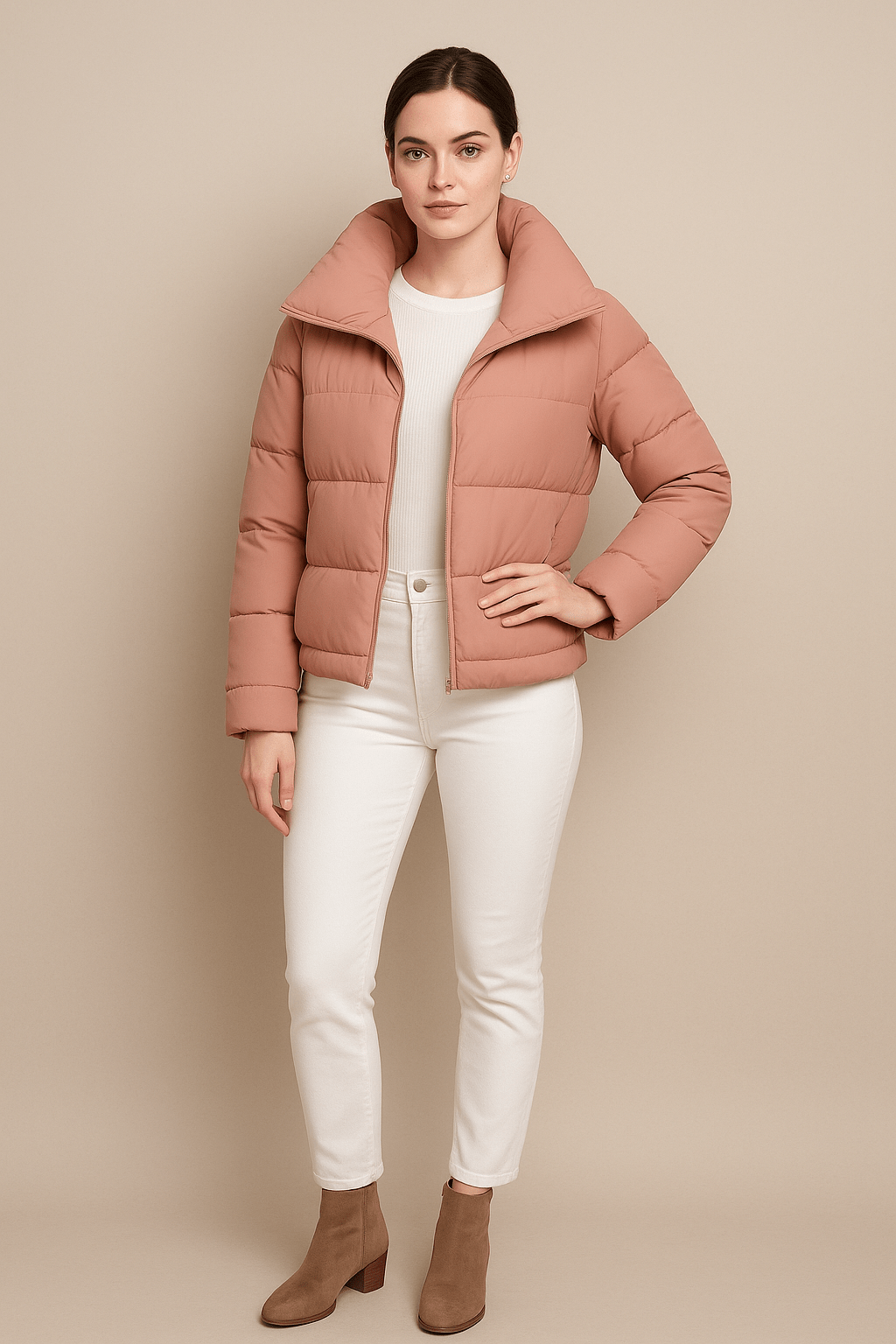 WW | Winter coat with stand-up collar and zipper