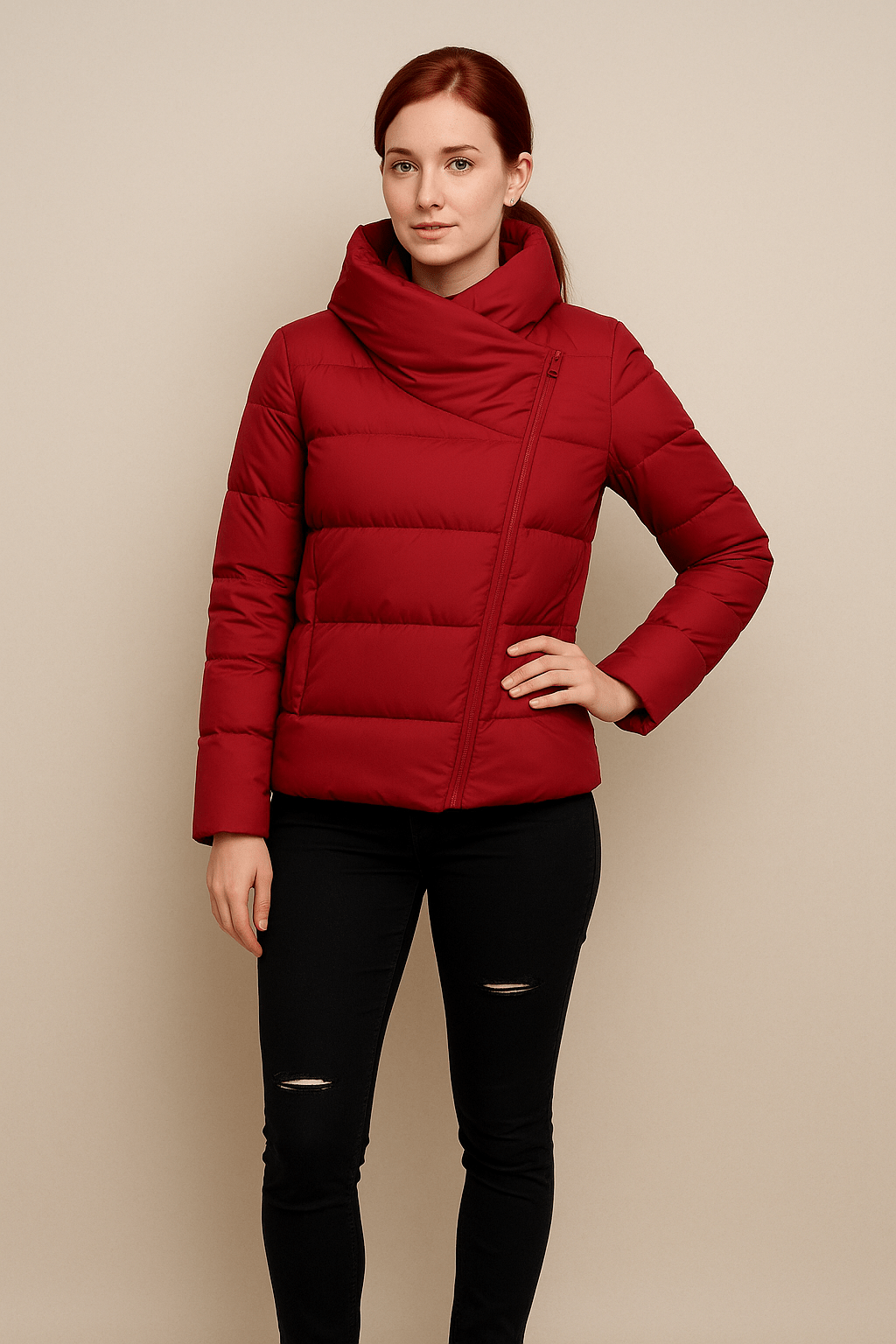 WW | Winter coat with stand-up collar and zipper
