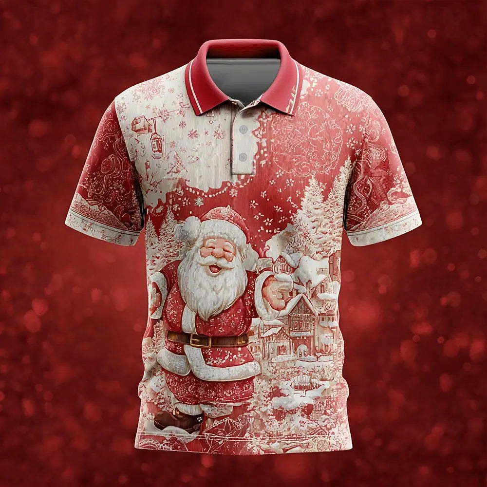 WW | Santa Polo für Herren - Komfortables & Auffälliges Hemd mit Weihnachtsdruck