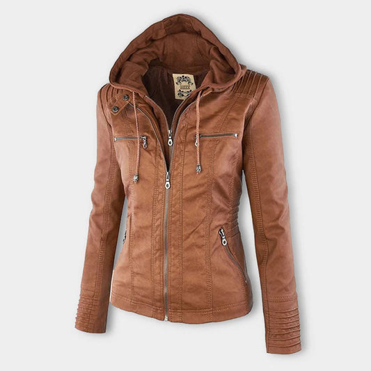 WW | Kunstlederjacke mit Kapuze - Urban Style & Allwetter-Schutz